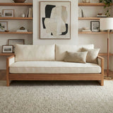 Modern 3 Seater Sofa With Armrests, Living Room Couch