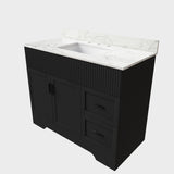 Bathroom Vanity Set, Soft Close Doors & Drawers, 3 Faucet Holes, Sink Included - Black