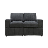 Oversized Modular Loveseat, 2 Piece Living Room Sofa Set - Dark Gray