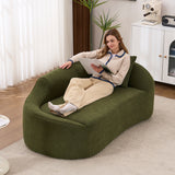 Compression Curved Chaise Longue Chair Indoor Loveseat Sofa Bed With Deep Seat And Pillow - Green