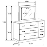 Edmondson - 9 Drawer Dresser With Mirror - Natural / Gray