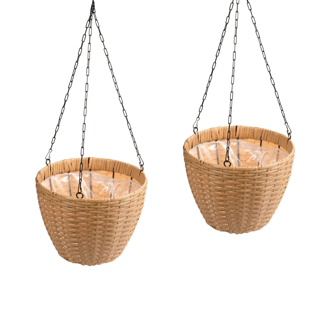 Hanging Planters, Indoor Outdoor Plant Holders (Set of 2) - Brown
