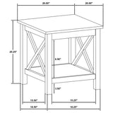 Slater - End Table With X Frame Trim - White