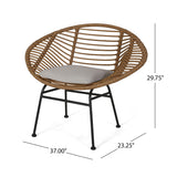 Cordella - Outdoor Woven Wicker Chairs With Cushions, (Set of 2)