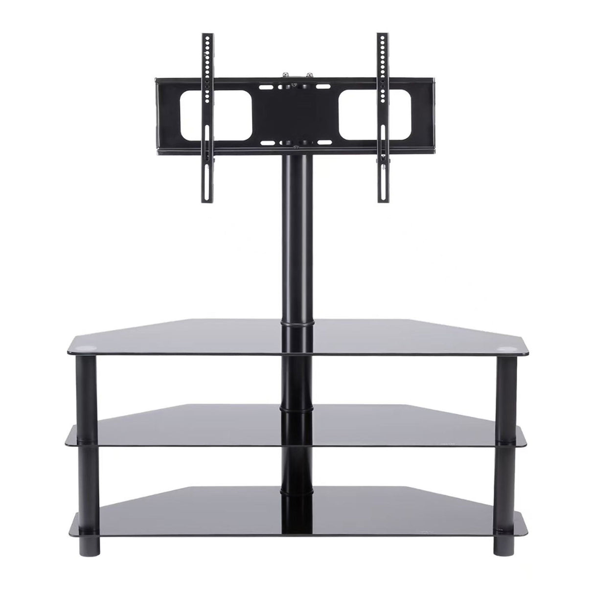 43.3" Multi-Function TV Stand Height Adjustable Bracket Swivel 3 Tier - Black