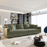 Convertible Deep Seat Sofa With Soft Pillows And Ottomans