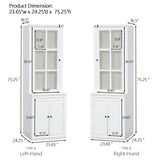Retro Style Hutch Cabinet With Glass Door, China Cabinet For Home