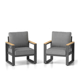 All-Weather Patio Armchairs With Thick Cushions (Set of 2)