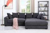 Naomi - 3 Piece Upholstered Sectional - Dark Gray