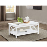 Slater - Lift Top Coffee Table With X Frame Design - White