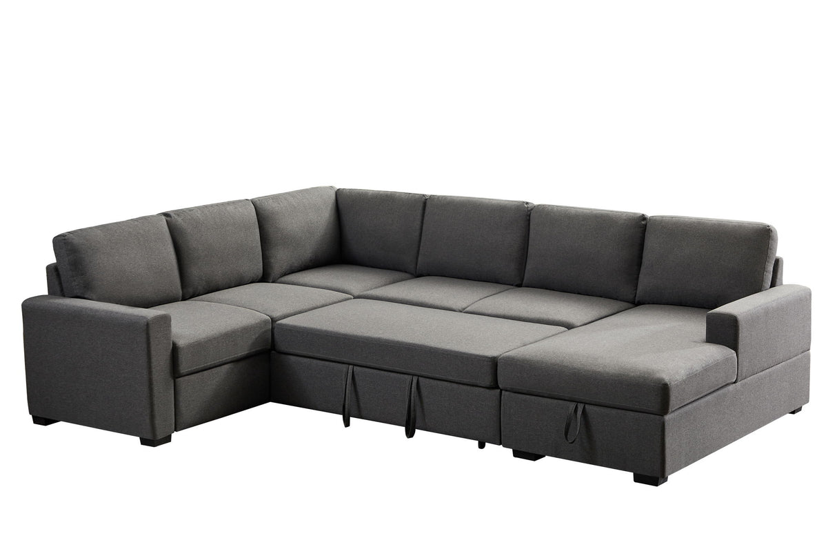 Ketterman - 4 Piece Upholstered Sectional - Dark Gray
