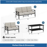 Patio Furniture Set & Coffee Table And Cushions For Backyard