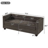 3 Seater Sofa Upholstery With Square Arms, Living Room Couch