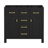 Freestanding Bathroom Vanity With 4 Drawers & 2 Cabinets, Frame Storage Cabinet Only
