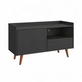 TV Stand For TVs Up To 45" With Open Storage Shelf, Cable Management, 1 Door And 1 Drawer