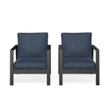All-Weather Ergonomic Patio Armchairs With Thick Cushions (Set of 2)