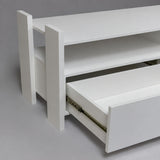 TV Stand For TVs Up To 55" With Open Shelves And 2 Drawers - White