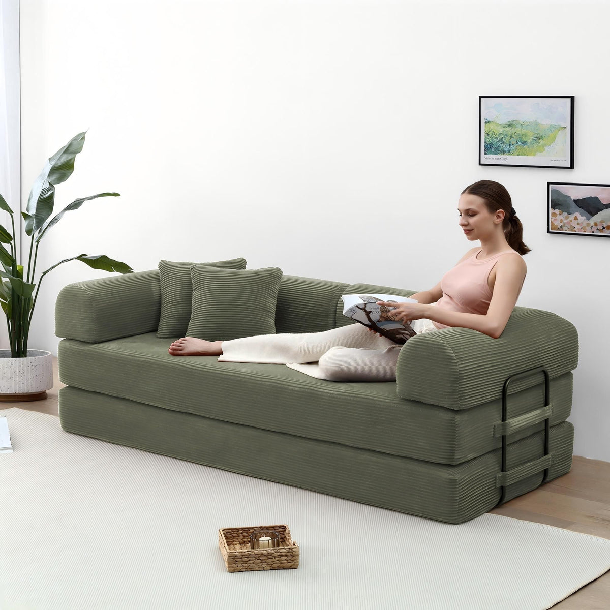 Convertible Foldable Floor Sofa Bed For Living Room