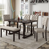 6 Piece Dining Set Retro Style