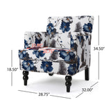 Club Chair With Tapered Birch Wood Legs - Multicolor
