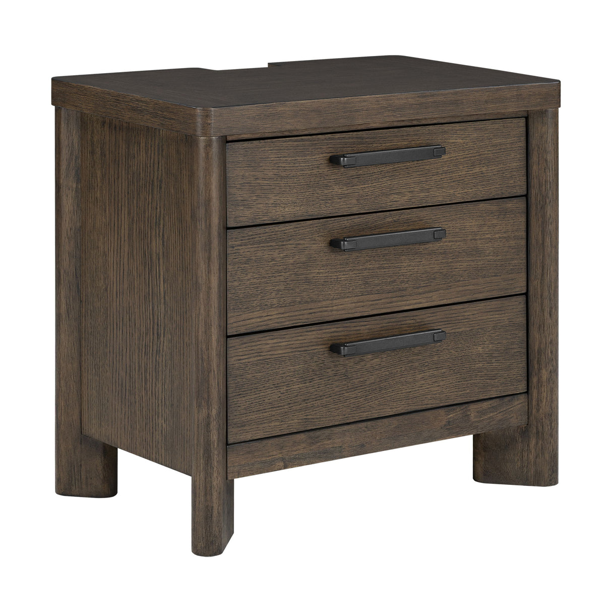 3 Drawer Nightstand With USB - Dark Oak