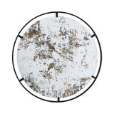 Theodor - Mirror With Industrial Design Round Mirror With Metal Frame For Wall Decor & Entryway Console Lean Against Wall - Black
