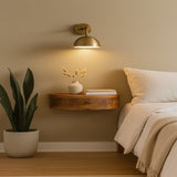 Wall Mounted Rounded Nightstand - Oak