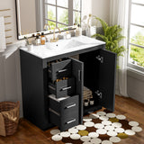 Bathroom Vanity With Sink Combo, Storage Cabinet, Freestanding Set With 3 Drawers & Soft Closing Doors