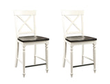 24" Tall Bar Stools (Set of 2) - Brown / White