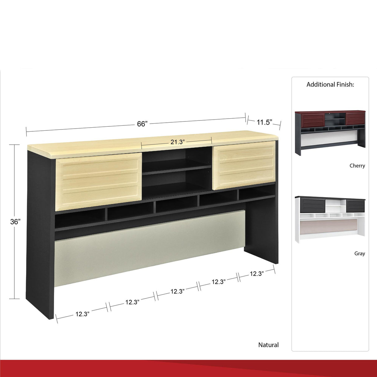 Pursuit - Hutch With Open And Concealed Compartments - Cherry