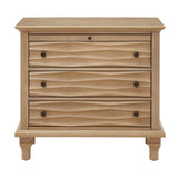 Nightstand With Charging Station, Bedside Table, 3 Drawers, USB And Type - C Ports