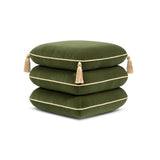 Monarch - Tassled Ottoman - Olive Green