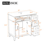Modern Bathroom Vanity With Sink, Soft Close Doors, 4 Storage Drawers
