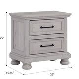 2 Drawer Nightstand With USB Charging Station