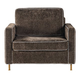 Accent Chair Upholstered Single Sofa With Square Arms, Sewn Pillow Back For Living Room
