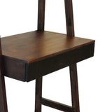 Ladder Desk, Ladder Style Display Shelf - Natural Wood / Brown