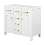 Freestanding Bathroom Vanity With 4 Drawers & 2 Cabinets, Frame Storage Cabinet Only