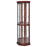 Jacob - 6 Shelf Curio Display Cabinet - Red / Brown