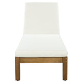 Adjustable Outdoor Patio Lounge Chair Chaise Lounge - Beige / Natural
