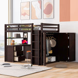 Loft Bed With Drawers, Desk, And Wardrobe