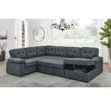 U - Shape Sectional Sleeper Sofa With Storage Chaise
