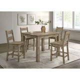 Cressley - 5 Piece Counter Height Dining Set With Ladder Back Chairs - Light Oak