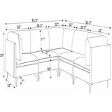 Upholstered Modular Sectional With Tall Legs