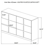 Lauryn - 6 Drawer Dresser Cabinet - Gloss White