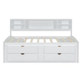Daybed With 2 Bedside Cabinets, Upper Shelves And 4 Drawers
