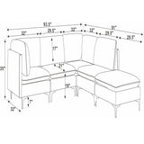 Upholstered Modular Sectional & Tall Legs
