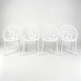 Dining Chair, Transparent Shell Design For Home (Set of 4) - White
