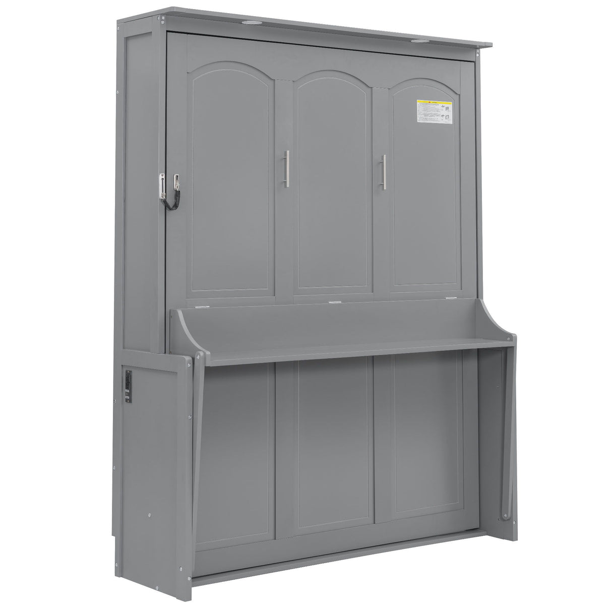 Murphy Bed With Desk, LED Lights & USB Charging Station