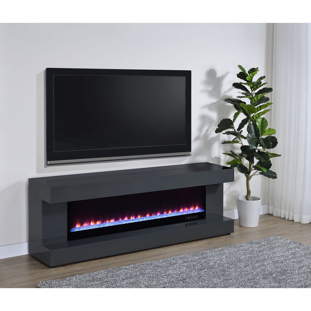 TV Stand Fireplace Console With Bluetooth Speaker