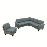 Modular L - Shaped Sectional Sofa 6 Seater 4 Piece Couch With Chaise